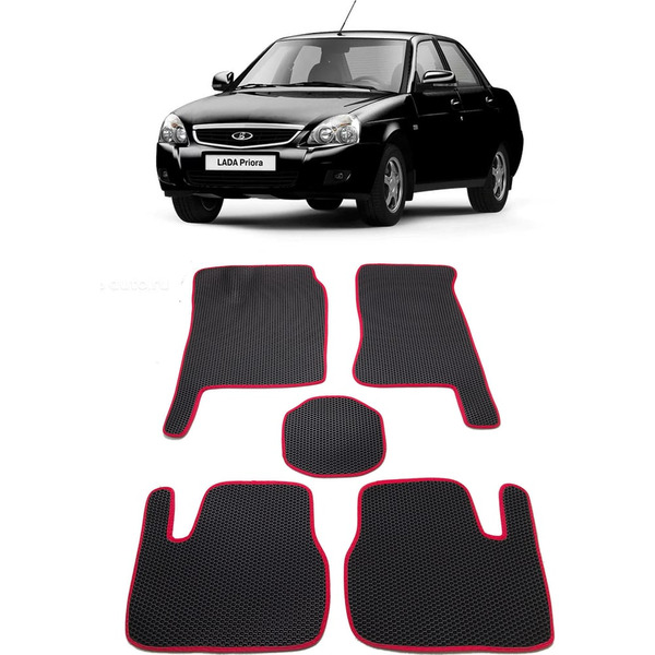 Ковры в салон автомобиля lada priora 2007 - Eva Smart 1929-B1B1-S