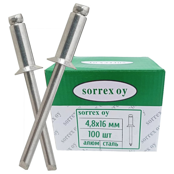 Вытяжная заклепка SORREX 4.8х16 100 шт. 2ASK 48160 100