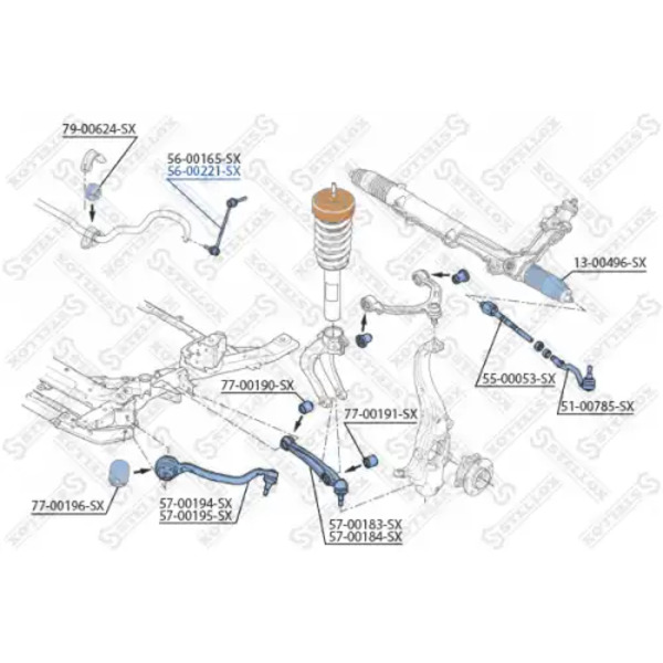 Тяга стабилизатора STELLOX 56-00221-SX