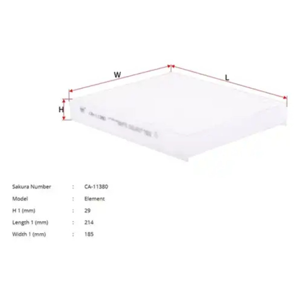 Салонный фильтр SAKURA CA-11380 SUBARU Impreza 1.6/2.0 00>