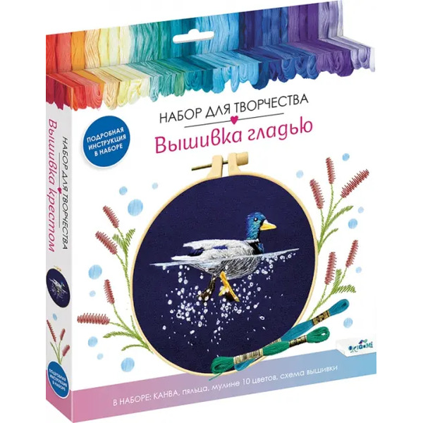 Вышивка гладью Селезень