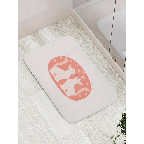 Противоскользящий коврик для ванной JOYARTY Кошачья любовь bath_422691