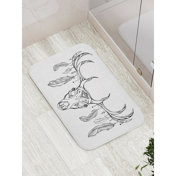 Противоскользящий коврик для ванной, сауны, бассейна JOYARTY Украшенный череп bath_17522