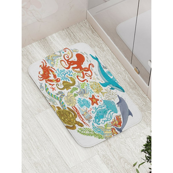 Противоскользящий коврик для ванной, сауны, бассейна JOYARTY Подводный шар bath_29447