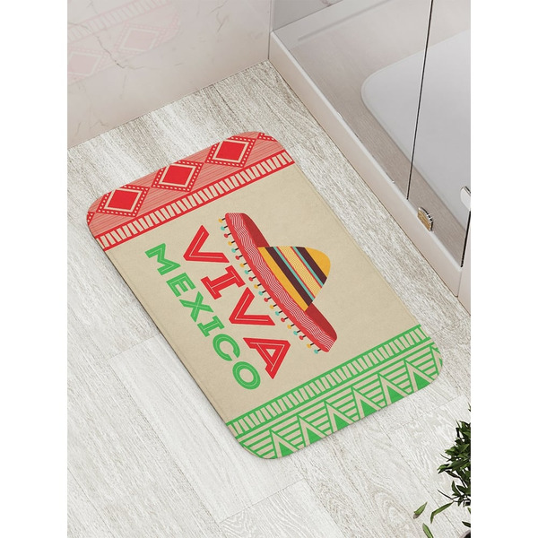 Противоскользящий коврик для ванной, сауны, бассейна JOYARTY Вива Мексика bath_6547