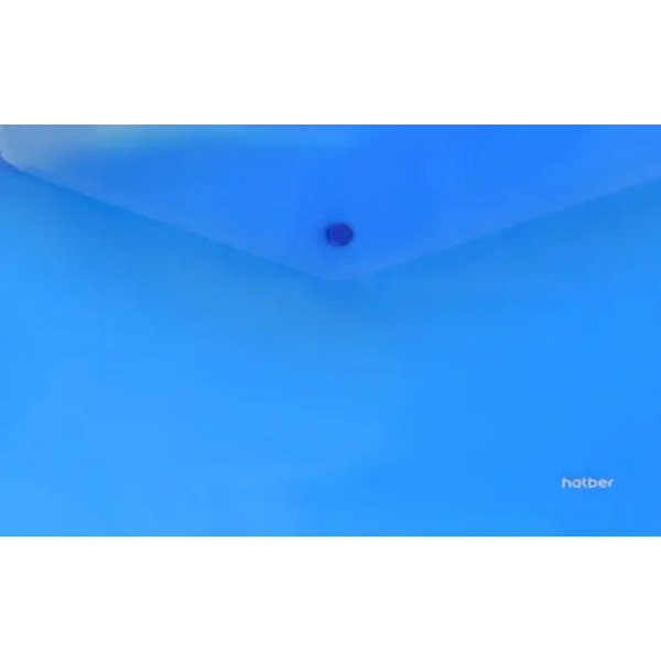 Папка-конверт на кнопке, А4, 180 мкм, синяя