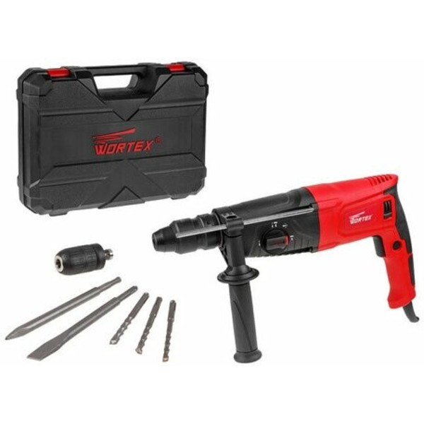 Перфоратор Wortex RH 2629 +2 зубила, 3 сверла (RH262901129)