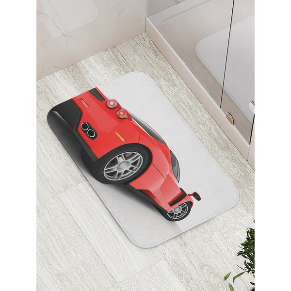 Противоскользящий коврик для ванной, сауны, бассейна JOYARTY Красный спорткар bath_9924