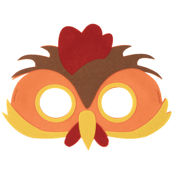 Маска карнавальная, из фетра, Курочка, Оранжевый/Желтый, 20*15 см, 1 шт.