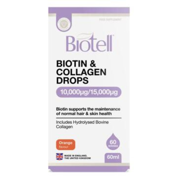 Biotell, Биотин + коллаген (I и III типа), жидкость, 60 мл