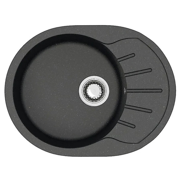 Кухонная мойка Azario Light Черная (57,5х44х21,5) сифон+герметик (CS00079920)
