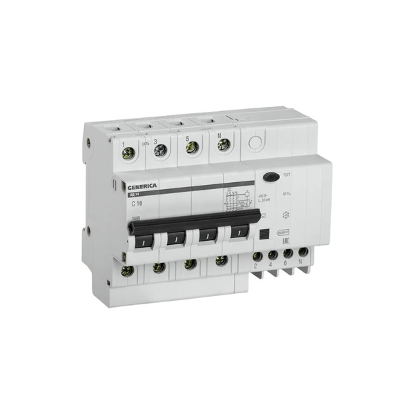 Дифференциальный автомат GENERICA АД14 MAD15-4-016-C-030