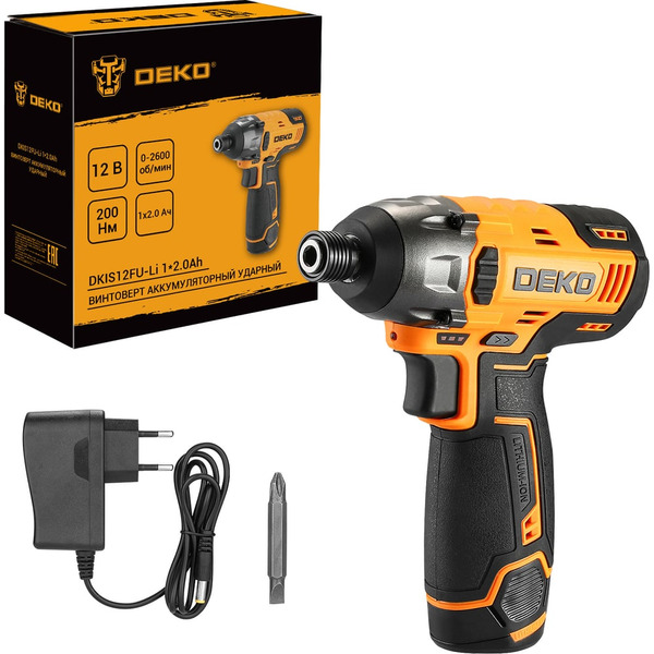 Аккумуляторный ударный винтоверт DEKO DKIS12FU-Li 085-1110