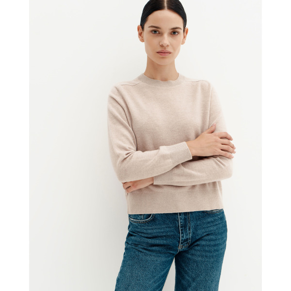 Базовый джемпер из 100% шерсти мериноса, бежевый