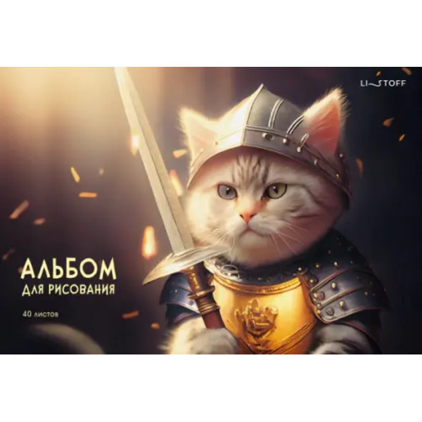 Альбом для рисования Легендарный кот, 40 листов, А4