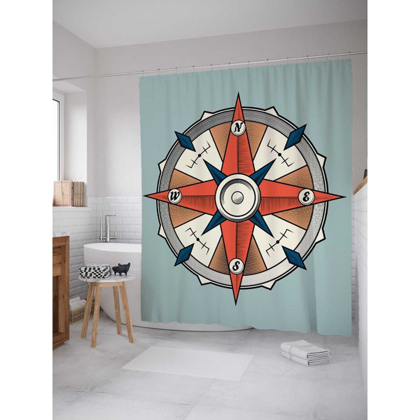 Шторка-занавеска для ванной JOYARTY Душа моряка sc_16645