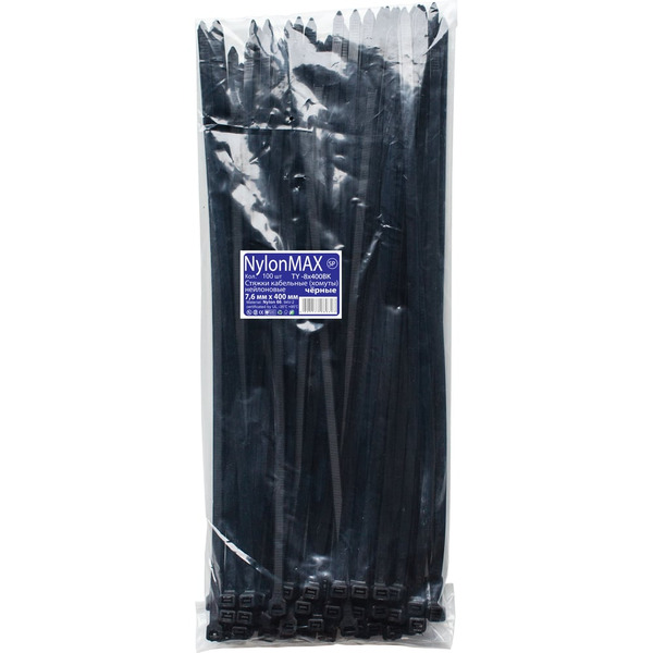 Кабельная нейлоновая стяжка-хомут Nylon Max 4603777989347 TY-8X400Bk