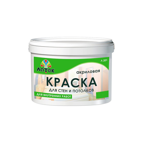 Акриловая краска для стен и потолков ЛАТЕК Л201 LAP001