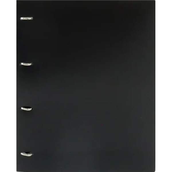 Папка на 4-х D-кольцах "Бюрократ. Black&White", цвет: черный, A4, арт. BW0840/4DBLCK
