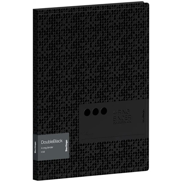 Папка на 4 кольцах "DoubleBlack" черная (RB4_4D701)