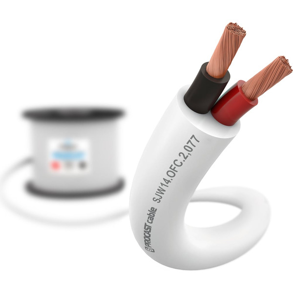 Акустический кабель PROCAST cable SJW 14.OFC.2,077.15 14AWG 2x2,077мм2, PVC, белый, 15 м НФ-00002098