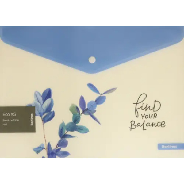 Папка-конверт на кнопке "Eco XS", A4, 180 мкм