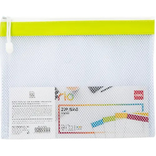 Папка на молнии "Deli. Rio", цвет: в ассортименте, сетка, A4, арт. EF45102