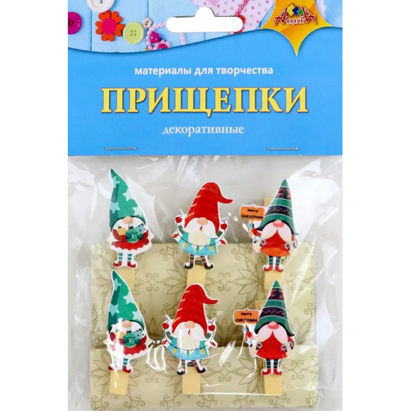 Декоративные прищепки Новогодние гномики