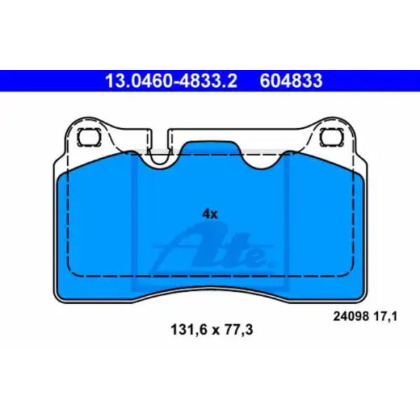 13.0460-4833.2 колодки дисковые п.\ VW Touareg, Land Rover Range Rover 3.2-4.2i/3.0TDi V6 05>