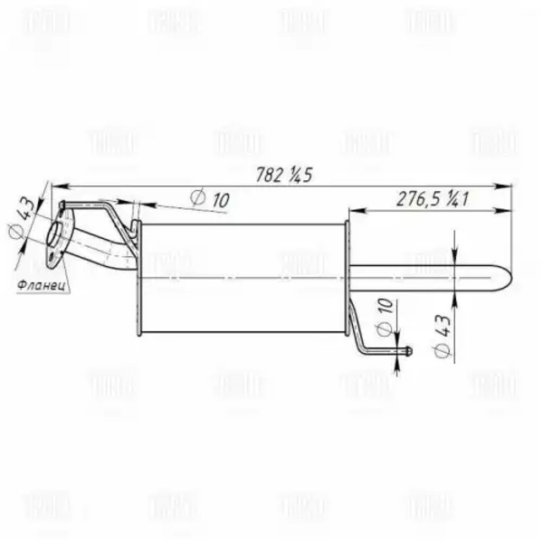 глушитель! Nissan Juke 1.6i 10> EMM 1404 TRIALLI