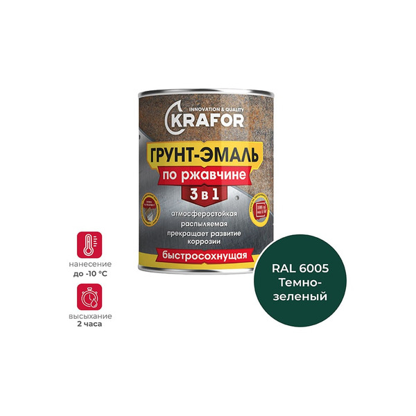 Грунт эмаль по ржавчине KRAFOR 250223