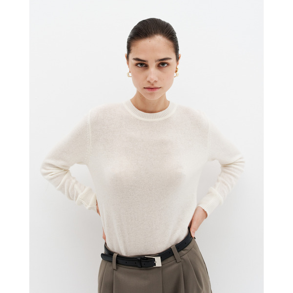 Джемпер из шерсти и кашемира, молочный белый