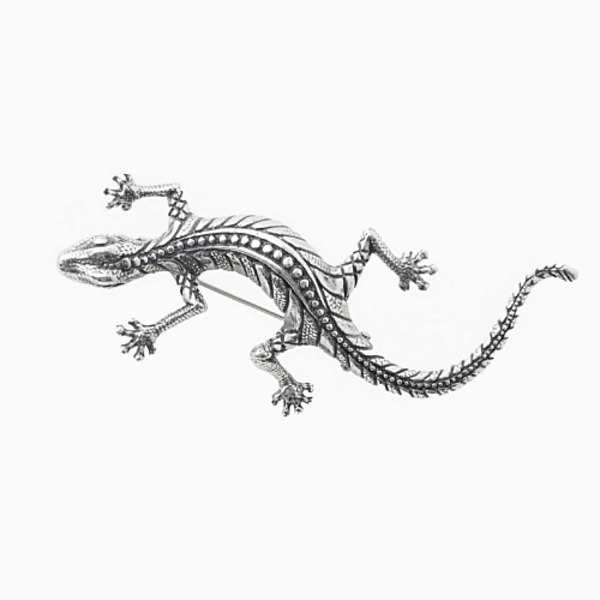 SHINE & BEAUTY Брошь "Ящерка" покрытая серебром