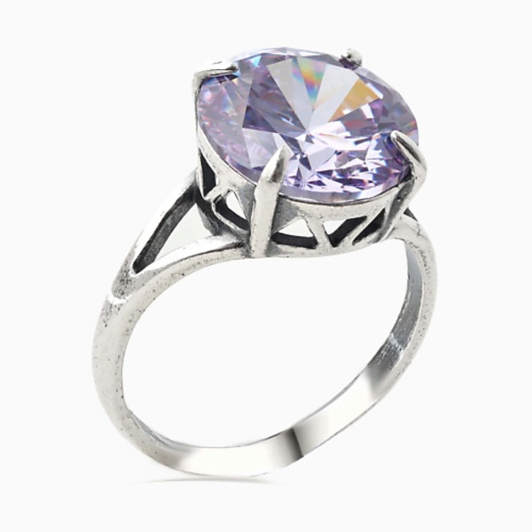 SHINE & BEAUTY Кольцо с фианитом покрытое серебром