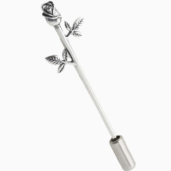 SHINE & BEAUTY Брошь "Роза" покрытая серебром