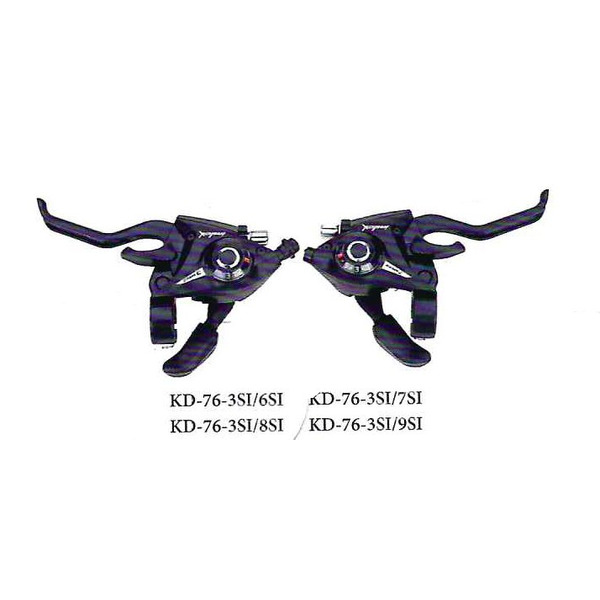 Шифтер/ручка велотормоза TBS KD-76 3 скорости, левый, в торговой упаковке, KD-76-3SI