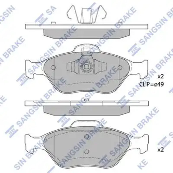 SP1565SNS колодки дисковые! передние 150,4x18,6x61,3\ Ford Fiesta, Mazda 2 1.3-1.6/1.4TDCi/1.8Di 00>