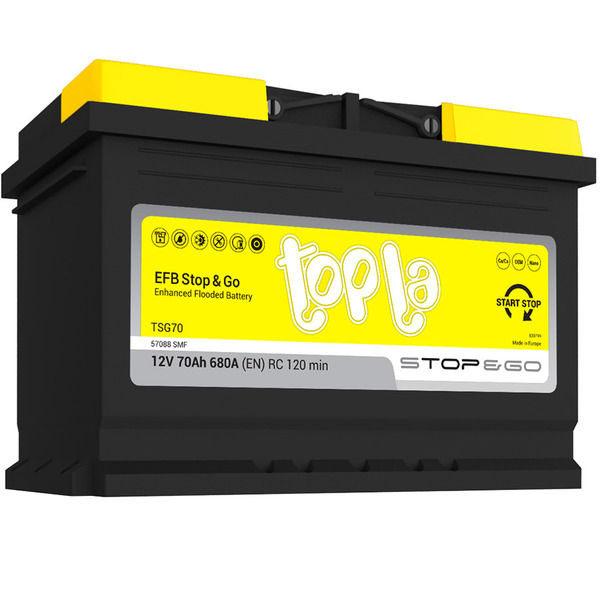 Автомобильный аккумулятор Topla EFB 70 Ач обратная полярность L3