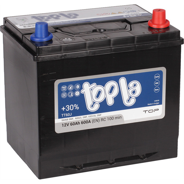 Автомобильный аккумулятор Topla Asia Top JIS 60 Ач обратная полярность D23L