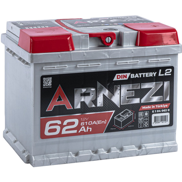 Автомобильный аккумулятор ARNEZI 62 Ач обратная полярность L2