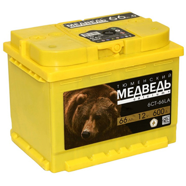 Автомобильный аккумулятор Медведь HQ 66 Ач обратная полярность L2