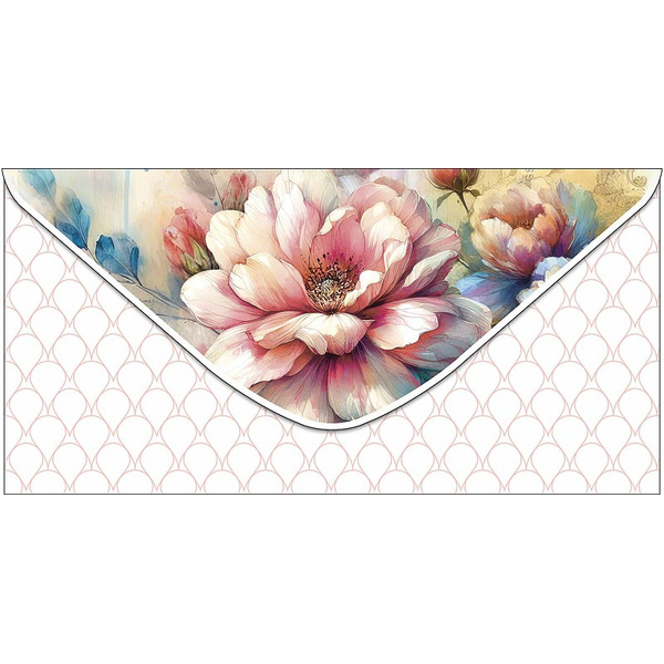 Конверты для денег, Нежные цветы, 10 шт.