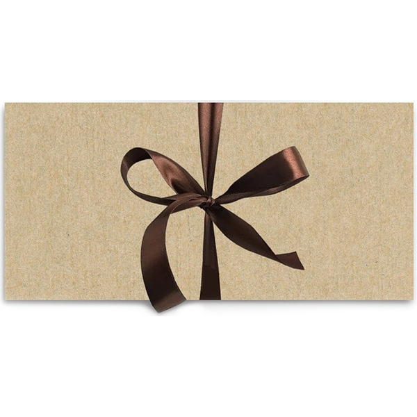 Конверт для денег, Атласная лента, Крафт, 8,3*17,2 см, 1 шт.