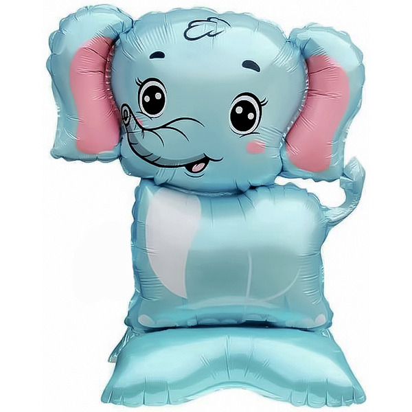 Шар 3D (22"/56 см) Фигура на подставке, Слоненок, 1 шт.