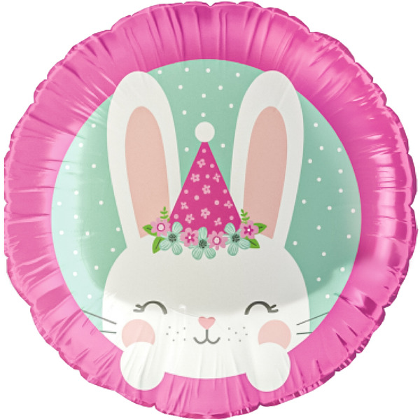 Шар (18"/46 см) Круг, Цветочный Зайка, 1 шт.