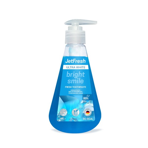 Зубная паста JetFresh bright smile для интенсивного отбеливания зубов ULTRA WHITE, 285 гр