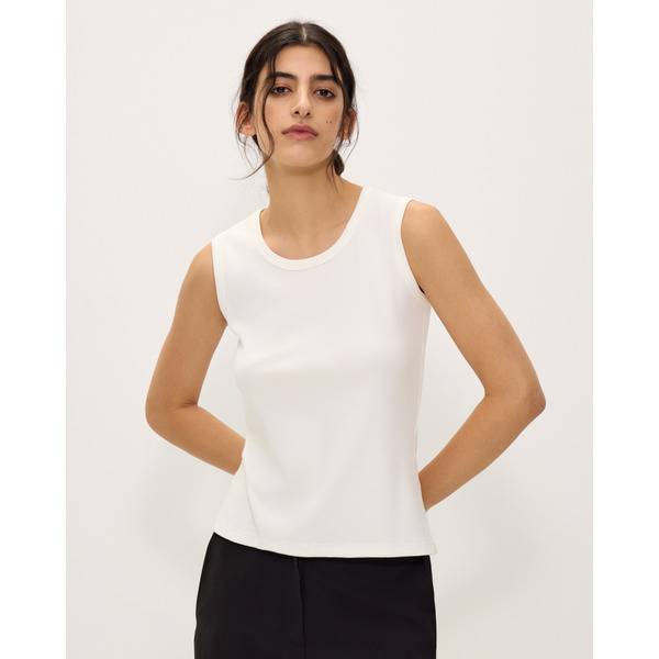 Хлопковая майка в рубчик, белый