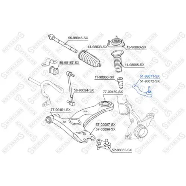 Рулевой наконечник STELLOX 51-98071-SX