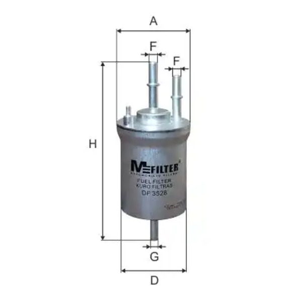 Топливный фильтр MFILTER DF3528 Audi A3, Seat Altea/Ibiza/Toledo, VW Golf V/Touran/Jetta 1.4/1.6/3.2 03>