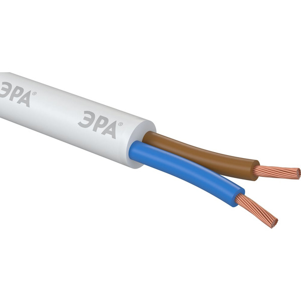 Провод ЭРА ПВС 2x1,5 мм2 50м белый Б0058813